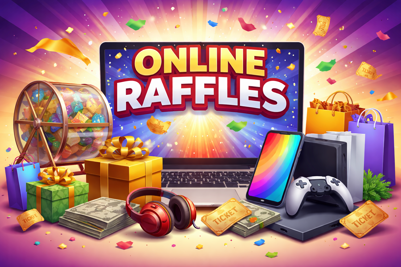 Run a mobile friendly Easy Raffles raffle online fundraiser.